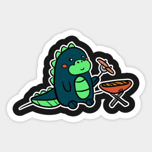 Kawaii BBQ Dino Dragon Anime Geek Tee Sticker